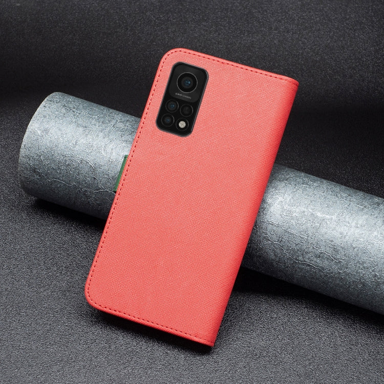 For Xiaomi Mi 10T 5G BF13 Color Matching Cross Texture Leather Phone Case
