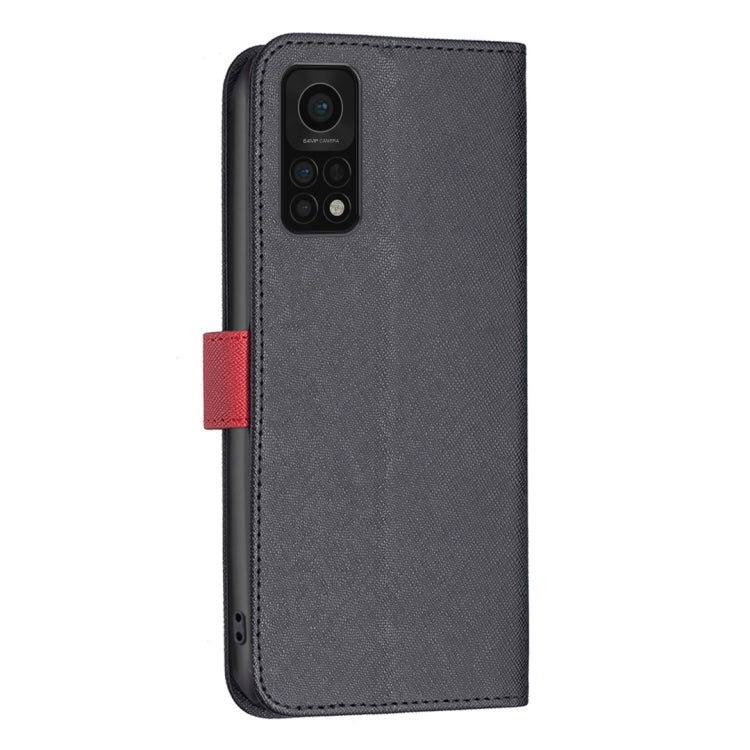 For Xiaomi Mi 10T 5G BF13 Color Matching Cross Texture Leather Phone Case