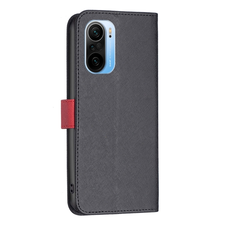 For Xiaomi Mi 11i / Redmi K40 BF13 Color Matching Cross Texture Leather Phone Case