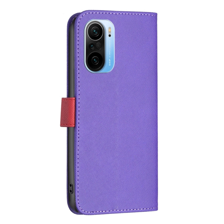 For Xiaomi Mi 11i / Redmi K40 BF13 Color Matching Cross Texture Leather Phone Case