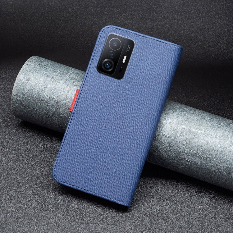 For Xiaomi 11T BF13 Color Matching Cross Texture Leather Phone Case