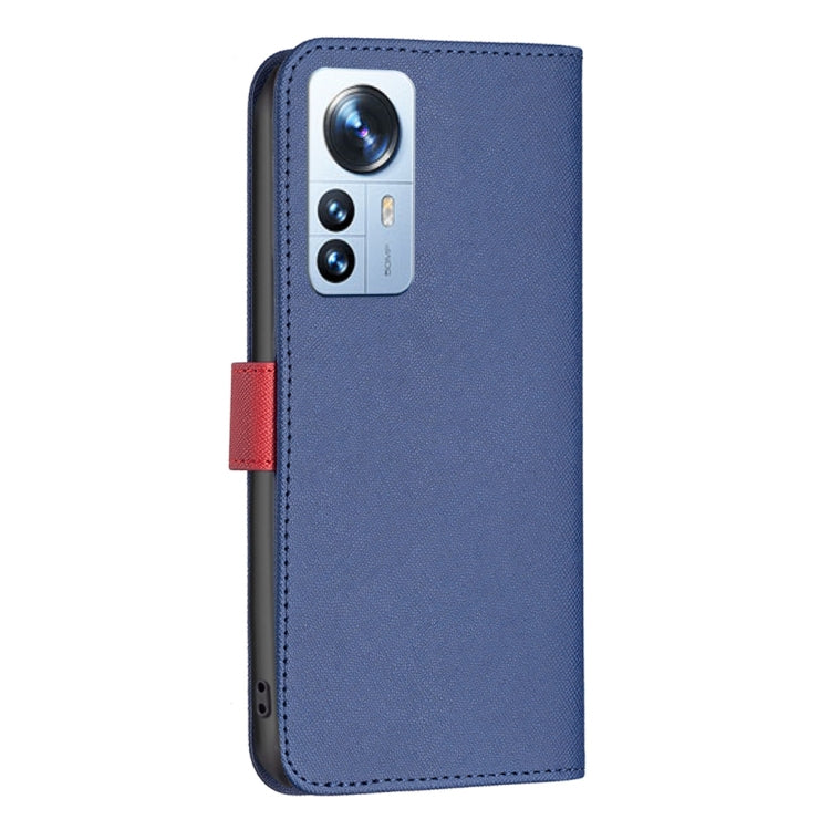 For Xiaomi 12 Pro BF13 Color Matching Cross Texture Leather Phone Case