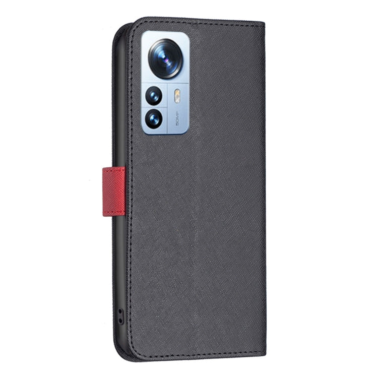For Xiaomi 12 Pro BF13 Color Matching Cross Texture Leather Phone Case
