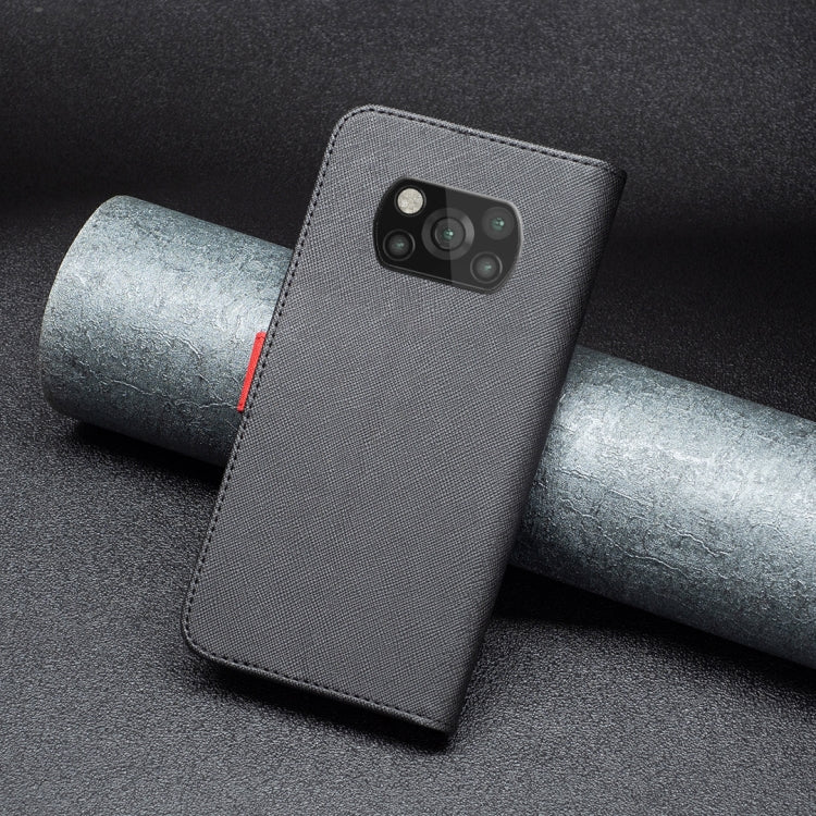 For Xiaomi Poco X3 BF13 Color Matching Cross Texture Leather Phone Case