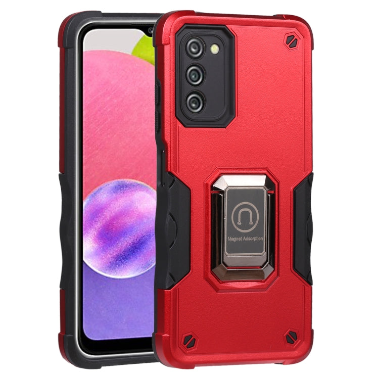 For Samsung Galaxy A03s 165.8mm Ring Holder Non-slip Armor Phone Case
