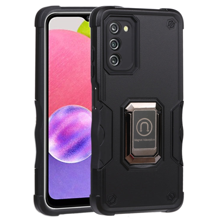 For Samsung Galaxy A03s 165.8mm Ring Holder Non-slip Armor Phone Case