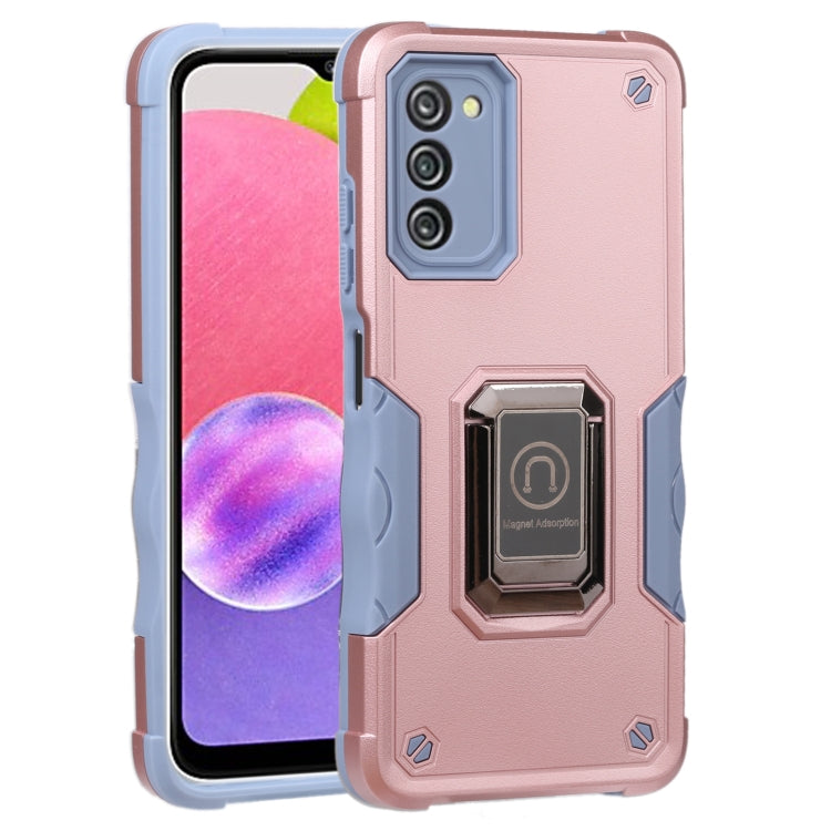 For Samsung Galaxy A03s 165.8mm Ring Holder Non-slip Armor Phone Case