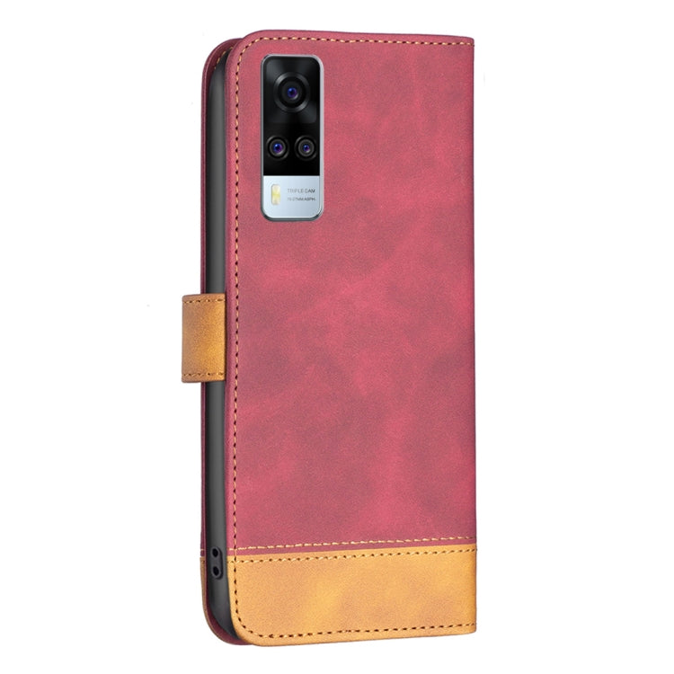 For vivo Y51a / Y51s / Y51 2020 BF11 Color Matching Skin Feel Leather Phone Case