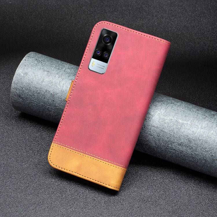 For vivo Y51a / Y51s / Y51 2020 BF11 Color Matching Skin Feel Leather Phone Case