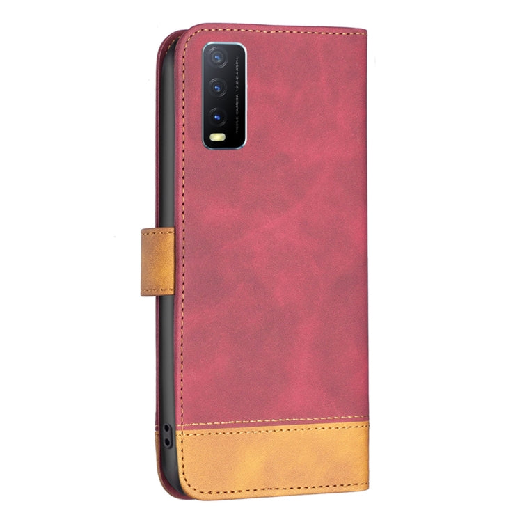 For vivo Y20 BF11 Color Matching Skin Feel Leather Phone Case