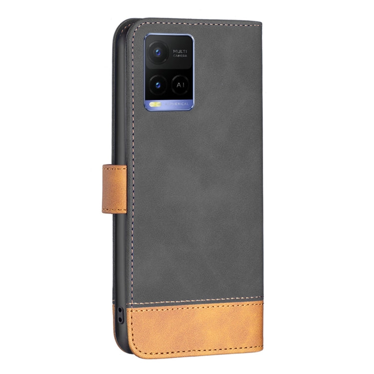 For vivo Y21 BF11 Color Matching Skin Feel Leather Phone Case