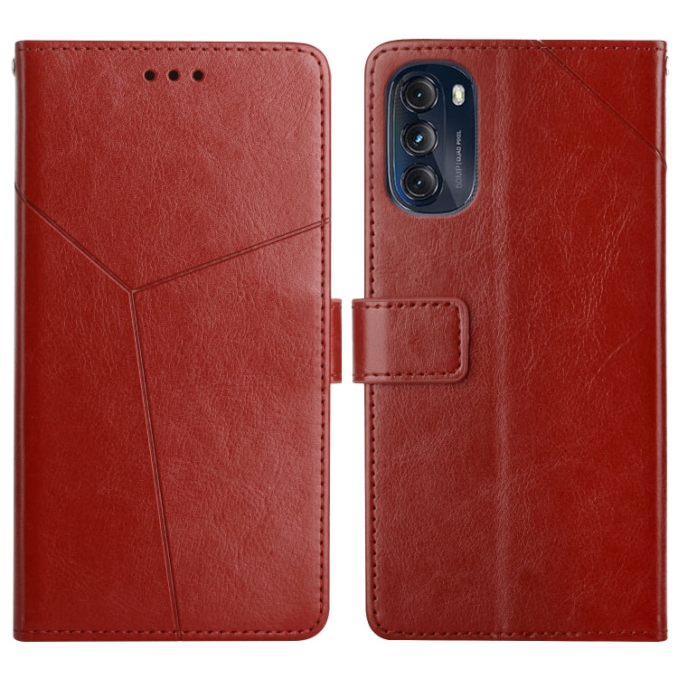 For Motorola Moto G 5G 2022 Y Stitching Horizontal Flip Leather Phone Case