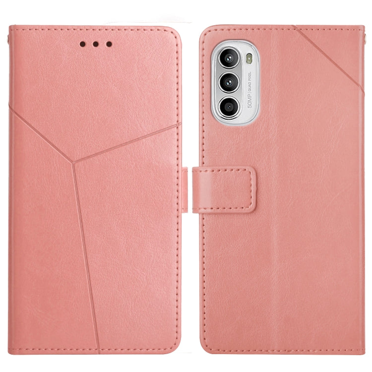 For Motorola Moto G52 Y Stitching Horizontal Flip Leather Phone Case