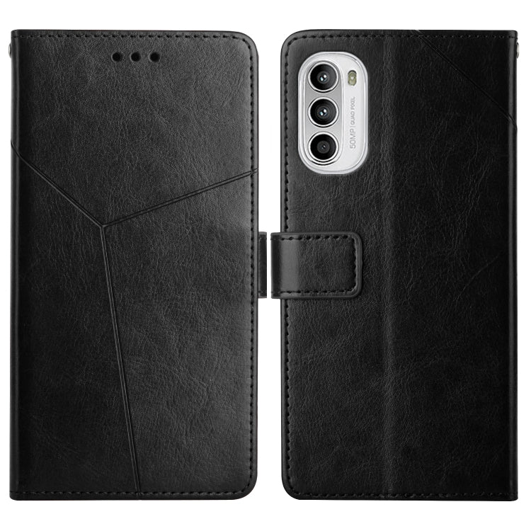 For Motorola Moto G52 Y Stitching Horizontal Flip Leather Phone Case