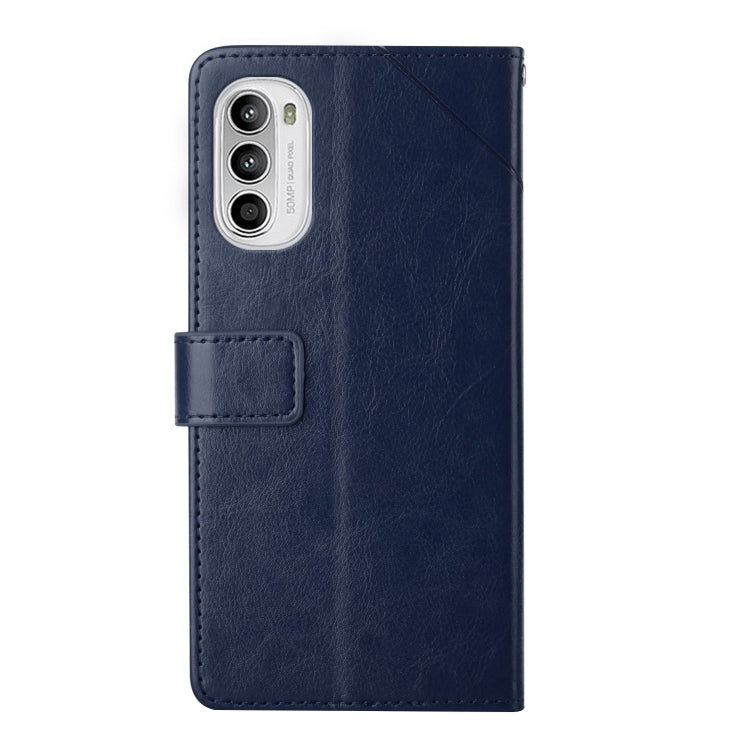 For Motorola Moto G52 Y Stitching Horizontal Flip Leather Phone Case