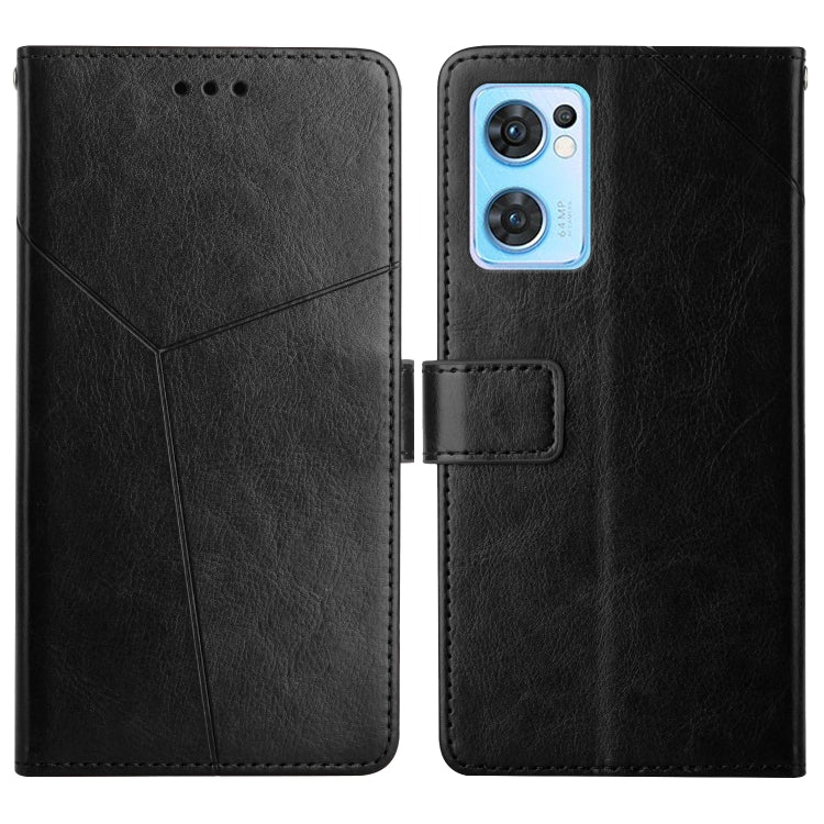 For OPPO Find X5 Lite Y Stitching Horizontal Flip Leather Phone Case