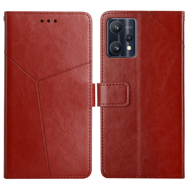 For OPPO Realme 9 Pro+/Realme 9 4G Y Stitching Horizontal Flip Leather Phone Case
