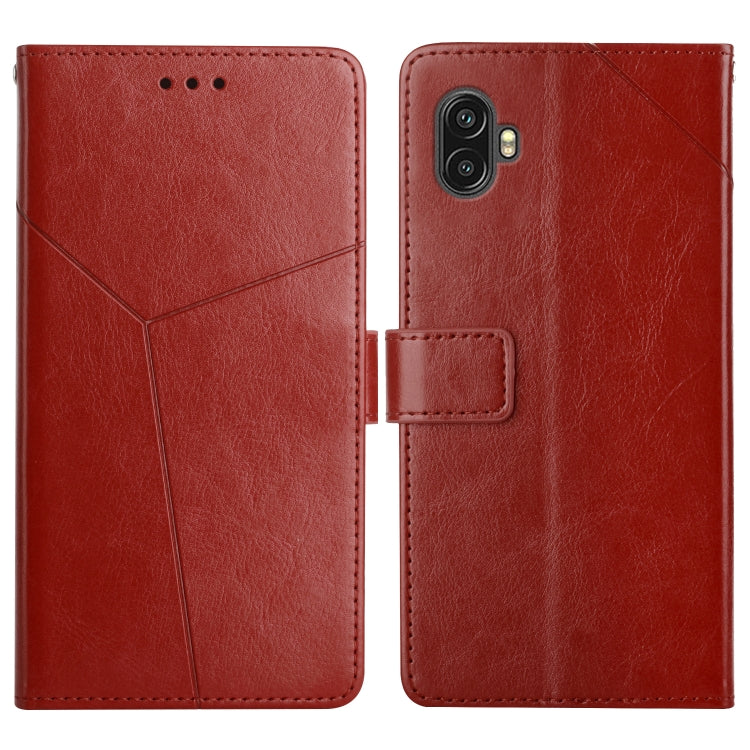 For Samsung Galaxy Xcover6 Pro Y Stitching Horizontal Flip Leather Phone Case