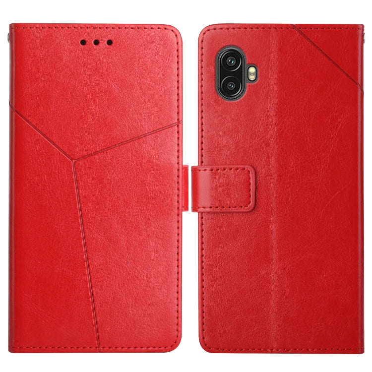 For Samsung Galaxy Xcover6 Pro Y Stitching Horizontal Flip Leather Phone Case