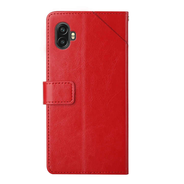 For Samsung Galaxy Xcover6 Pro Y Stitching Horizontal Flip Leather Phone Case