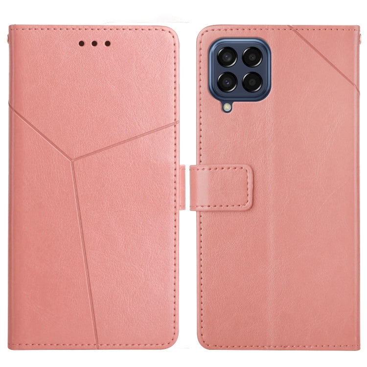 For Samsung Galaxy M33 Y Stitching Horizontal Flip Leather Phone Case