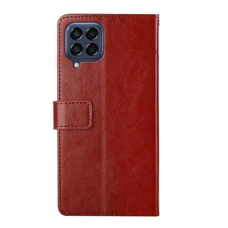 For Samsung Galaxy M33 Y Stitching Horizontal Flip Leather Phone Case