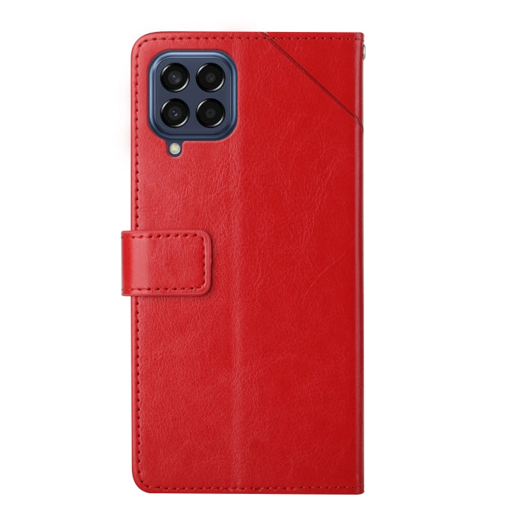 For Samsung Galaxy M33 Y Stitching Horizontal Flip Leather Phone Case