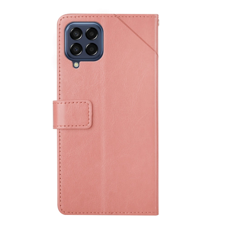 For Samsung Galaxy M53 Y Stitching Horizontal Flip Leather Phone Case