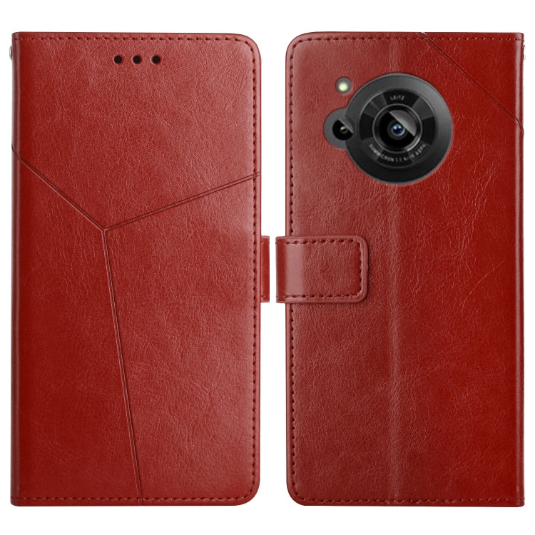 For Sharp Aquos R7 Y Stitching Horizontal Flip Leather Phone Case
