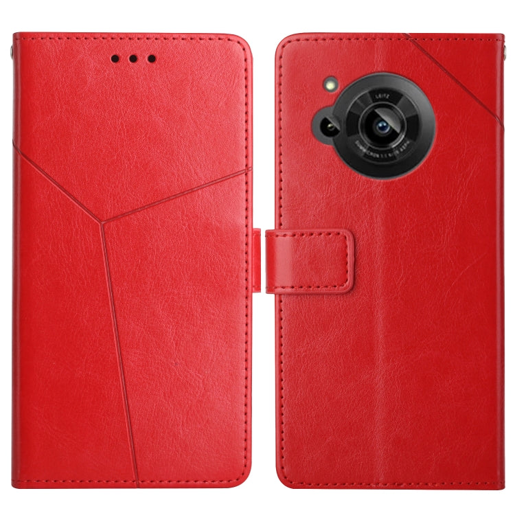 For Sharp Aquos R7 Y Stitching Horizontal Flip Leather Phone Case