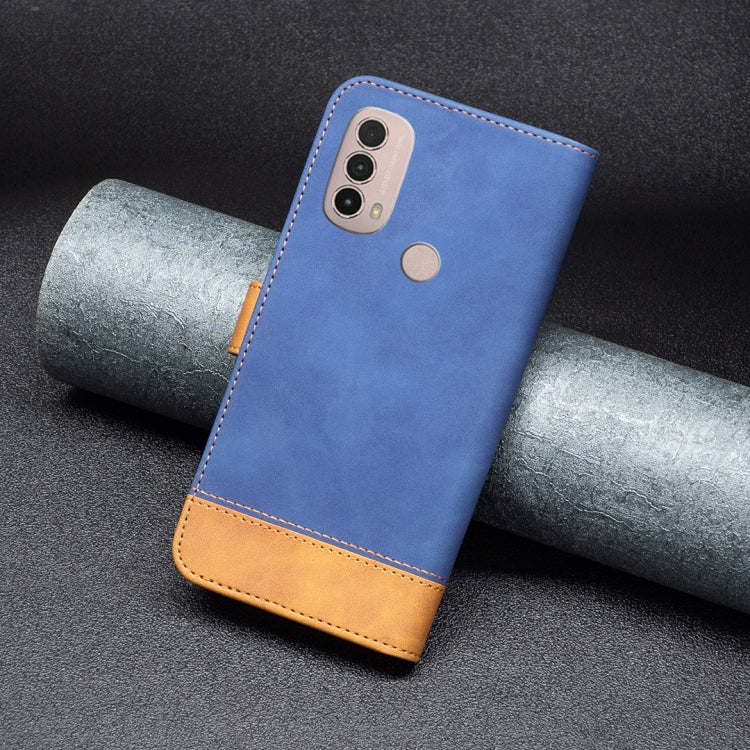 For Motorola Moto E40 / E30 BF11 Color Matching Skin Feel Leather Phone Case