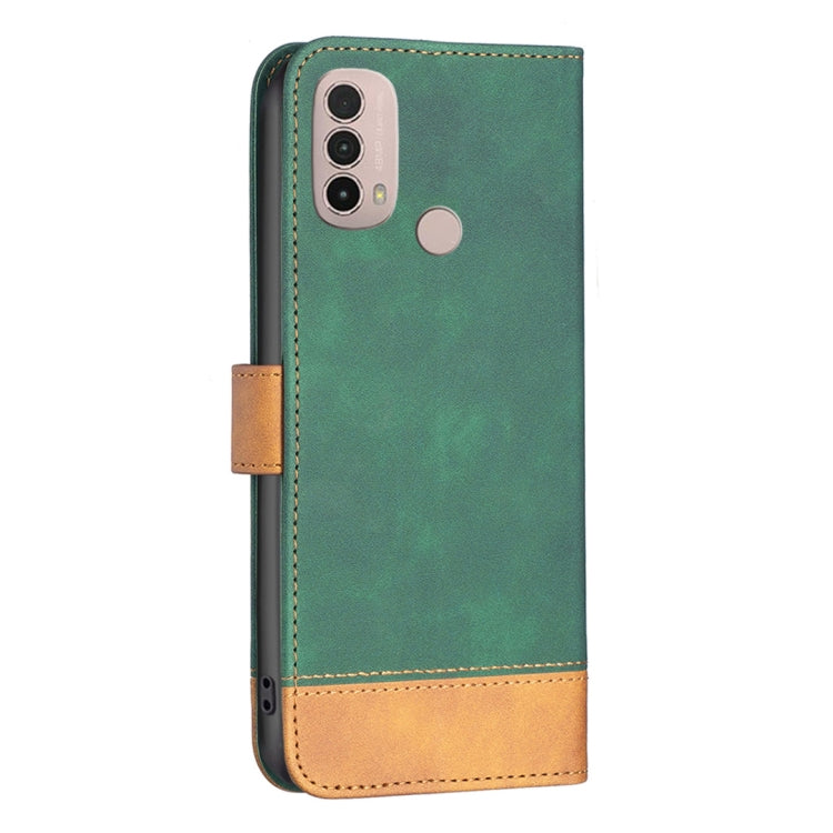 For Motorola Moto E40 / E30 BF11 Color Matching Skin Feel Leather Phone Case