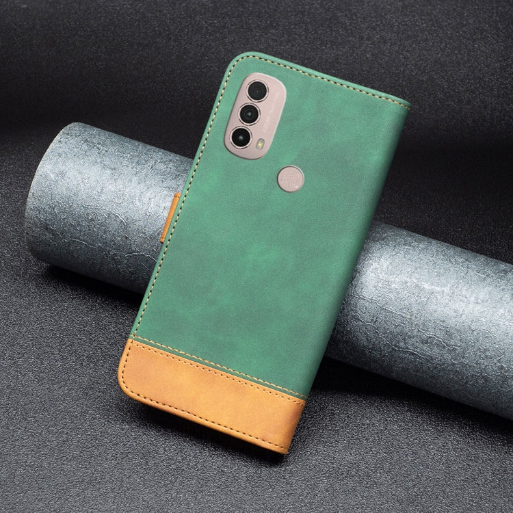 For Motorola Moto E40 / E30 BF11 Color Matching Skin Feel Leather Phone Case