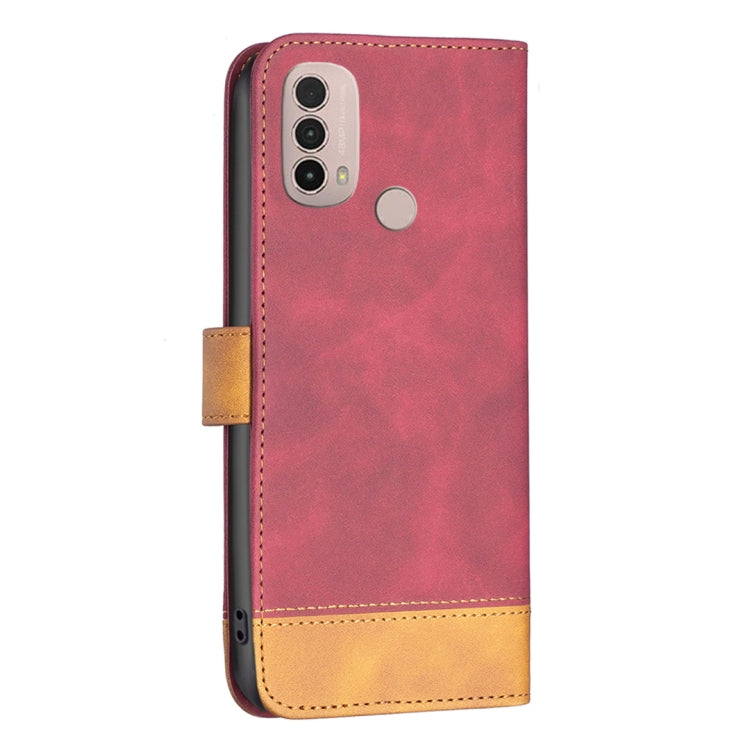 For Motorola Moto E40 / E30 BF11 Color Matching Skin Feel Leather Phone Case