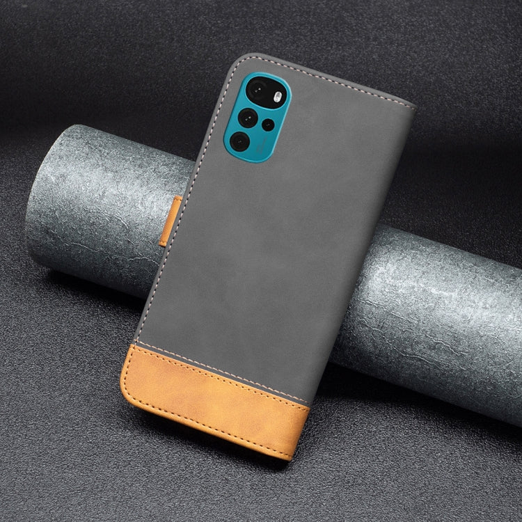 For Motorola Moto G22 BF11 Color Matching Skin Feel Leather Phone Case