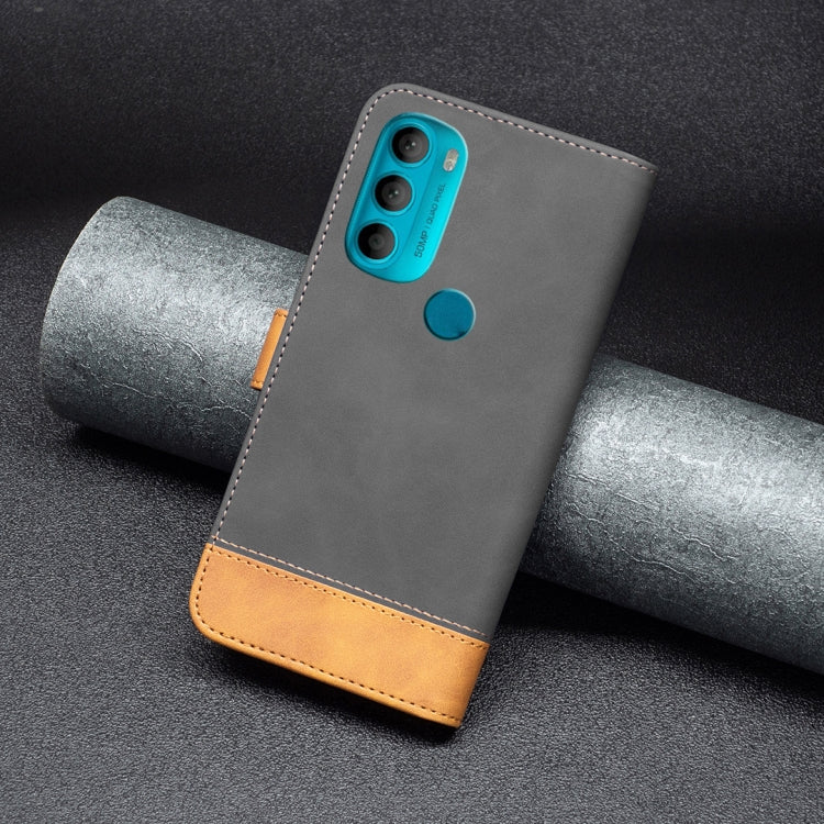 For Motorola Moto G71 BF11 Color Matching Skin Feel Leather Phone Case