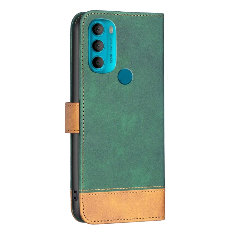 For Motorola Moto G71 BF11 Color Matching Skin Feel Leather Phone Case