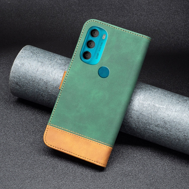 For Motorola Moto G71 BF11 Color Matching Skin Feel Leather Phone Case