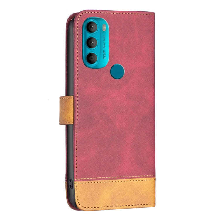 For Motorola Moto G71 BF11 Color Matching Skin Feel Leather Phone Case