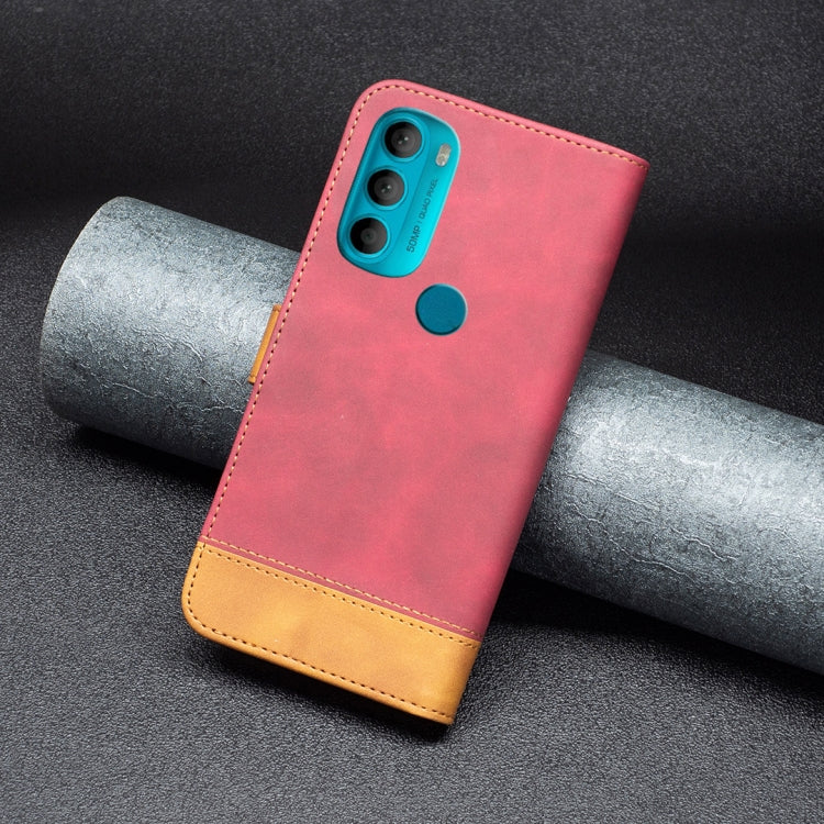 For Motorola Moto G71 BF11 Color Matching Skin Feel Leather Phone Case