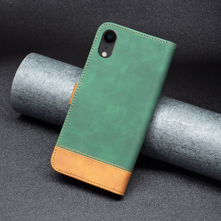 For iPhone XR BF11 Color Matching Skin Feel Leather Phone Case