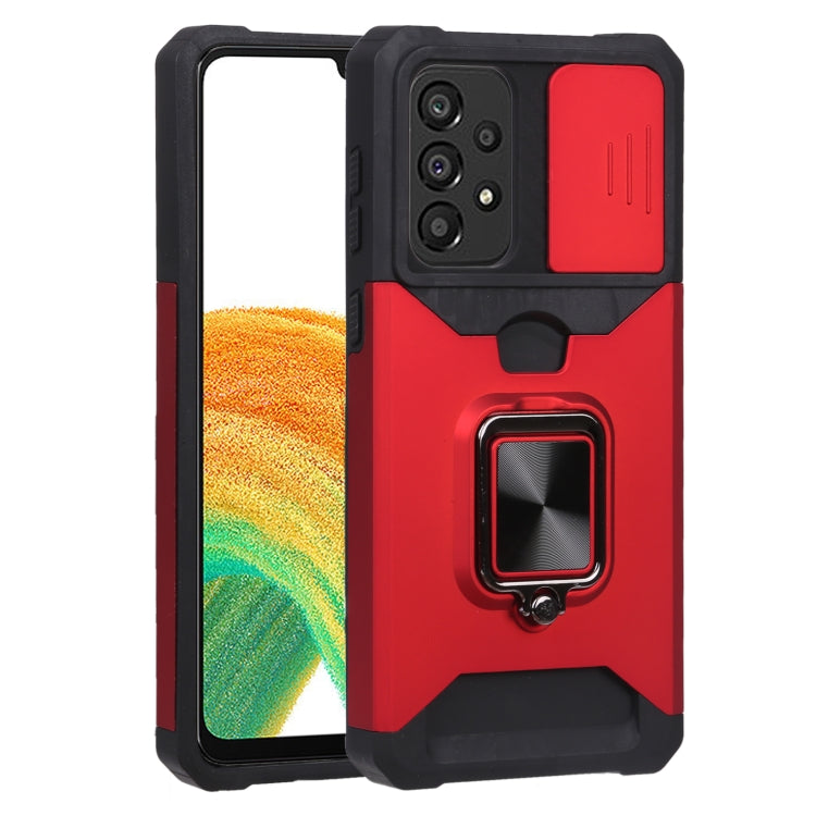 For Samsung Galaxy A33 5G Sliding Camera Cover Design PC + TPU Shockproof Phone Case