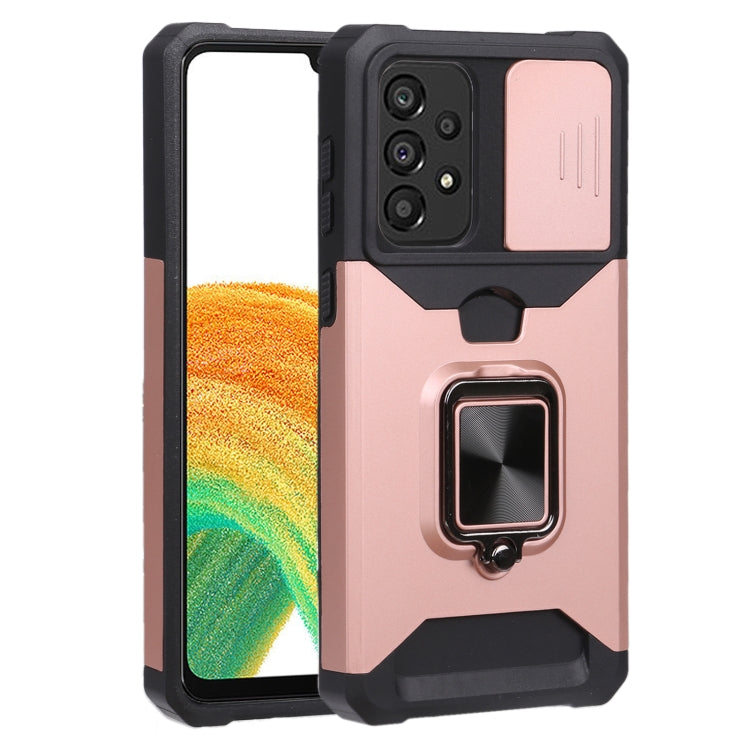 For Samsung Galaxy A33 5G Sliding Camera Cover Design PC + TPU Shockproof Phone Case