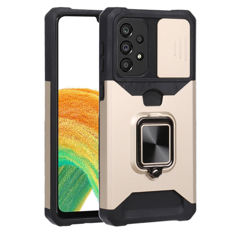 For Samsung Galaxy A33 5G Sliding Camera Cover Design PC + TPU Shockproof Phone Case
