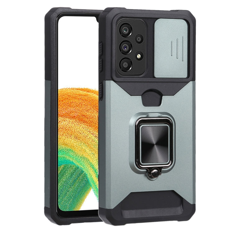 For Samsung Galaxy A33 5G Sliding Camera Cover Design PC + TPU Shockproof Phone Case