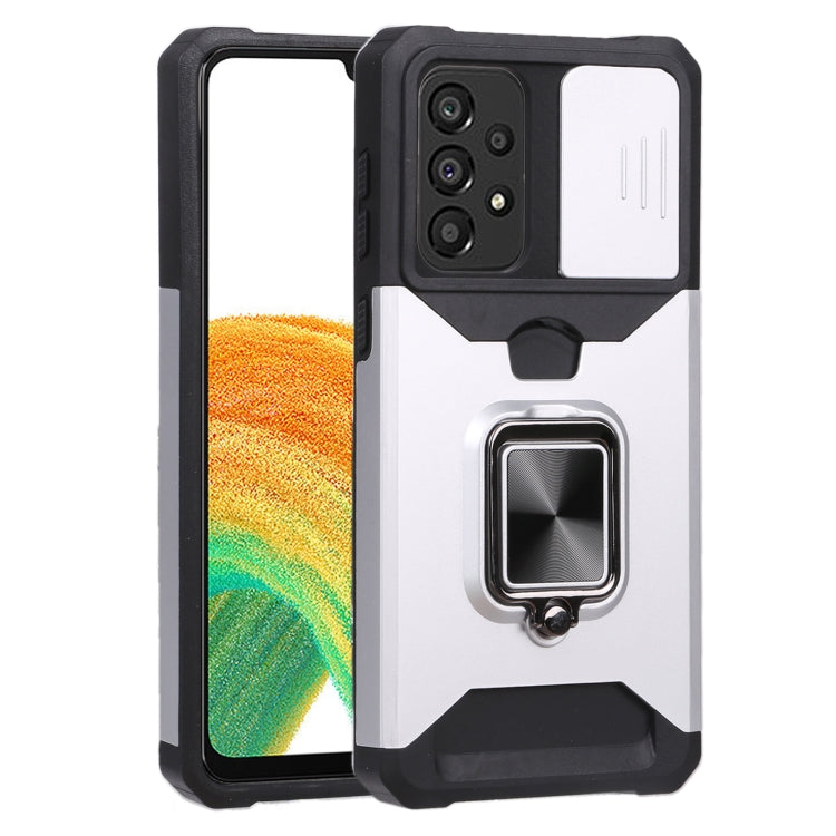 For Samsung Galaxy A33 5G Sliding Camera Cover Design PC + TPU Shockproof Phone Case