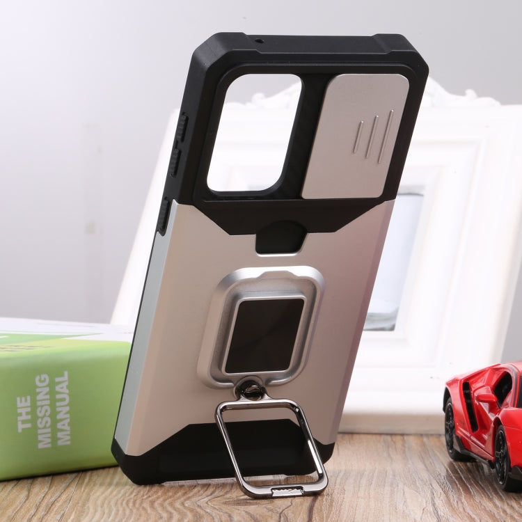 For Samsung Galaxy A33 5G Sliding Camera Cover Design PC + TPU Shockproof Phone Case