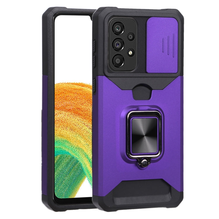 For Samsung Galaxy A33 5G Sliding Camera Cover Design PC + TPU Shockproof Phone Case