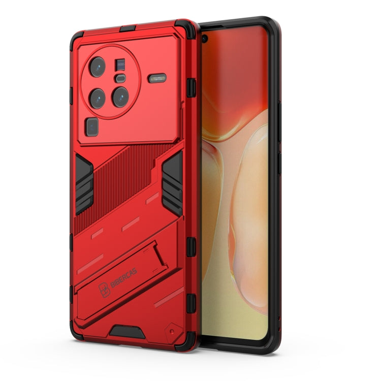 For vivo X80 Pro Punk Armor PC + TPU Phone Case with Holder