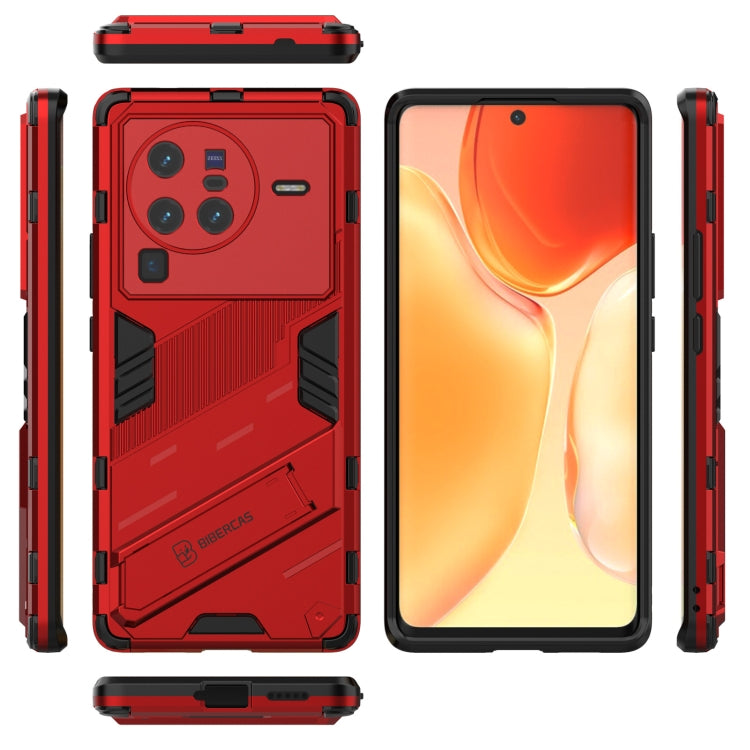 For vivo X80 Pro Punk Armor PC + TPU Phone Case with Holder